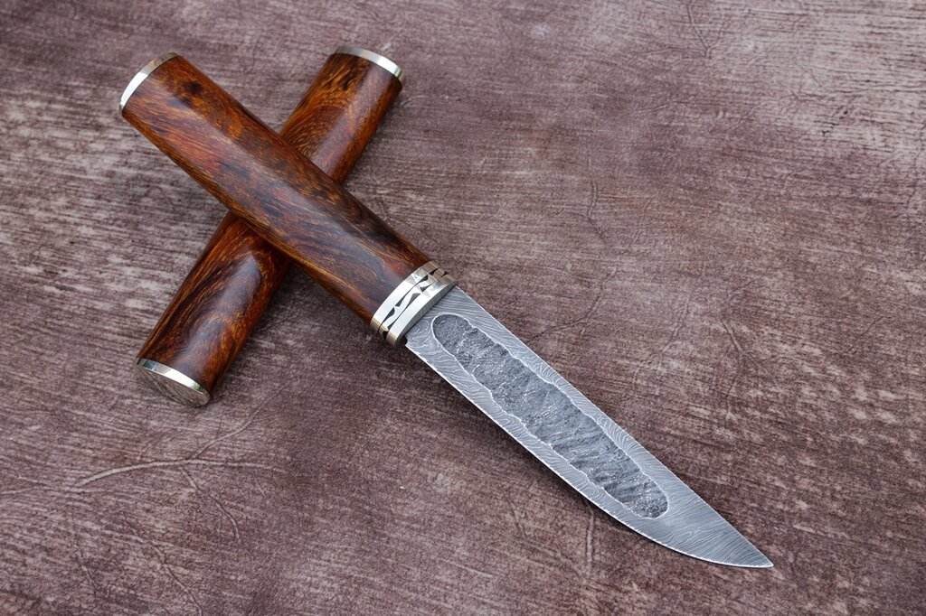 Нож ручной работы "Якут" из дамасской стали ##от компании## Булат - ##фото## 1
