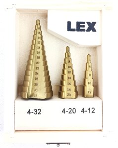 Набір з 3 ступінчастих свердел LEX Польща від 4 до 32 мм