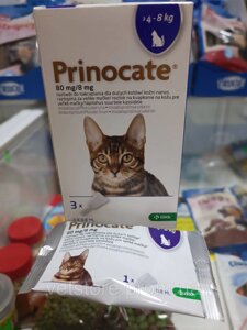 Prinocat (Принокат) 1 піптка, краплі на холку від бліх, кліщів і гельмінтів для котів до 4 кг