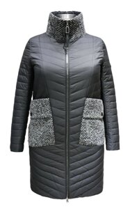 Довге пальто з вовняними вставками San Crony чорний колір 665-901