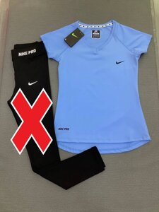 Футболка жіноча для фітнесу NIKE Блакитна (5 кольорів)