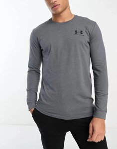 Чоловічий сірий лонгслів under armour sportstyle LEFT CHEST LS розмір: M