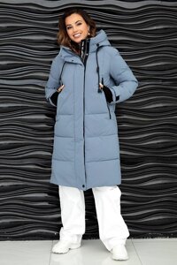 Куртка жіноча подовжена SAN CRONY 360-318 блідо-блакитна стьобана