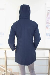 Подовжена жіноча куртка/ветровка High Experience синього кольору (розміри M, XL)