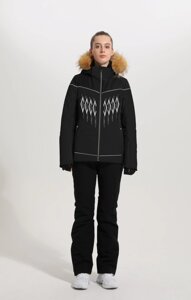 Жіноча куртка High Experience з натуральним хутром чорного кольору