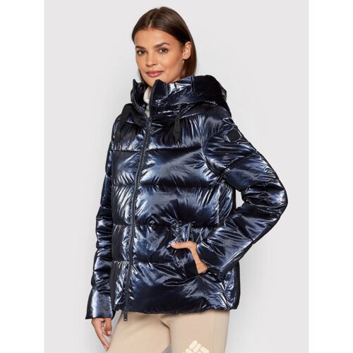 Жіноча пухова куртка CMP WOMAN jacket FIX HOOD navy