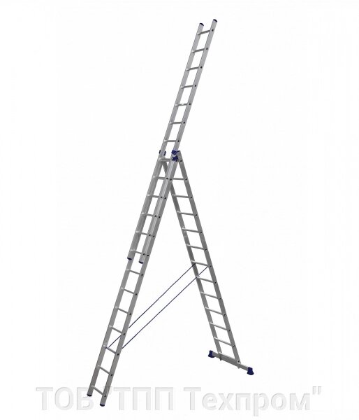 Алюминиевая трехсекционная лестница усиленная 3 х 13 ступеней (полупрофессиональная) ##от компании## ТОВ ТП "Техпром" - ##фото## 1