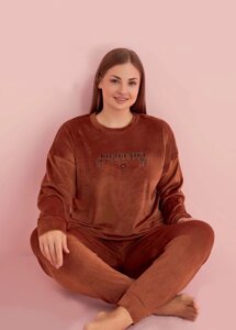 Піжама велюрова великого розміру MM3009 2XL