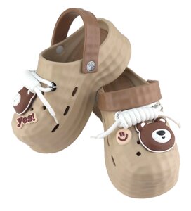 Крокси жіночі з джібітсами бежеві 2503-5-1 35-36