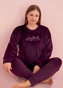 Піжама велюрова великого розміру MM3007 2XL