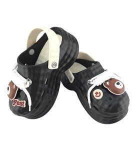 Крокси жіночі з джібітсами чорні 2503-5-2 35-36