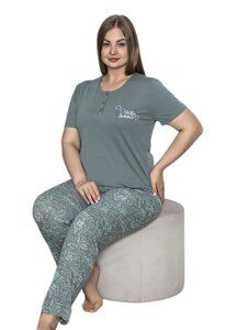 Піжама штани та футболка L10259 4XL
