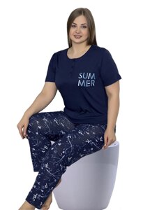 Піжама штани та футболка L10288 4XL