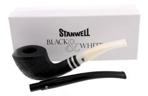 Люлька Stanwell Black and White Black Sand / Mat Top 409