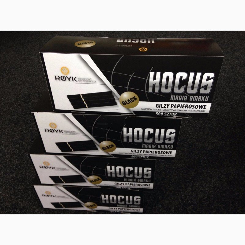 Ящик сигаретних гільз "HOCUS" BLACK (чорні) -500 шт. уп. / 10000 шт. від компанії ProTobacco - фото 1