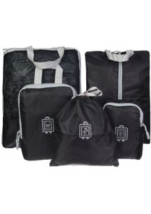 Набір Косметичок дорожніх з чорними сумками тканинними