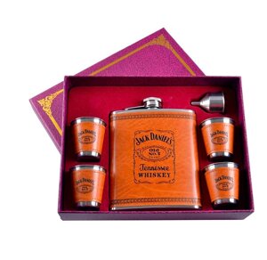 Подарунковий набір з Флягою, лійкою, 4 чарками TZ-11 Jack Daniels Світлий