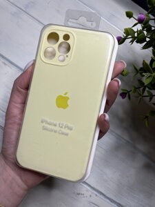 Чохол на iPhone (Айфон) 12 Pro квадратні борти silicone case full camera на apple