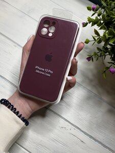 Чохол на iPhone (Айфон) 12 Pro квадратні борти silicone case full camera на apple