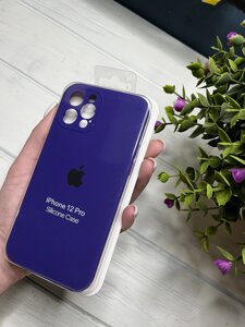 Чохол на iPhone (Айфон) 12 Pro квадратні борти silicone case full camera на apple