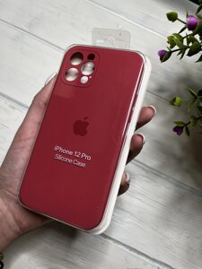 Чохол на iPhone (Айфон) 12 Pro квадратні борти silicone case full camera на apple