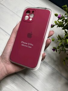 Чохол на iPhone (Айфон) 12 Pro квадратні борти silicone case full camera на apple