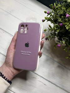 Чохол на iPhone (Айфон) 12 Pro квадратні борти silicone case full camera на apple