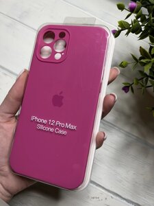 Чохол на iPhone (Айфон) 12 Pro Max квадратні борти silicone case full camera на apple