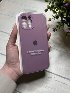 Чохол на iPhone (Айфон) 12 Pro Max квадратні борти silicone case full camera на apple