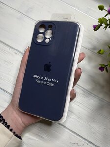 Чохол на iPhone (Айфон) 12 Pro Max квадратні борти silicone case full camera на apple