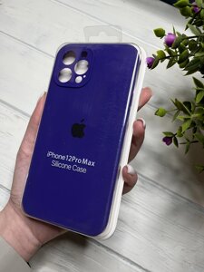 Чохол на iPhone (Айфон) 12 Pro Max квадратні борти silicone case full camera на apple