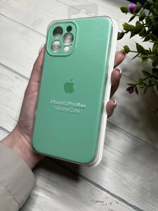 Чохол на iPhone (Айфон) 12 Pro Max квадратні борти silicone case full camera на apple