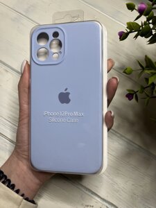 Чохол на iPhone (Айфон) 12 Pro Max квадратні борти silicone case full camera на apple