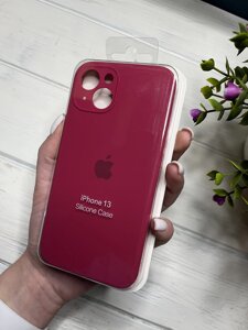 Чохол на iPhone (Айфон) 13 квадратні борти silicone case full camera на apple