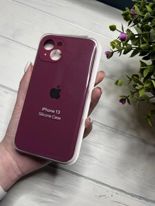 Чохол на iPhone (Айфон) 13 квадратні борти silicone case full camera на apple