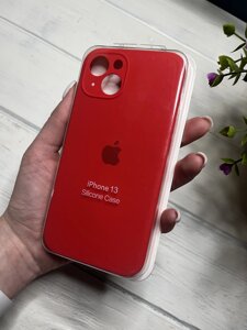 Чохол на iPhone (Айфон) 13 квадратні борти silicone case full camera на apple