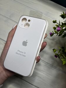 Чохол на iPhone (Айфон) 13 квадратні борти silicone case full camera на apple