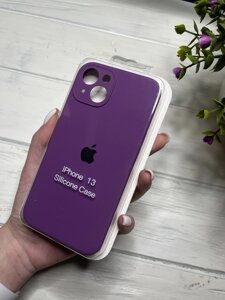 Чохол на iPhone (Айфон) 13 квадратні борти silicone case full camera на apple