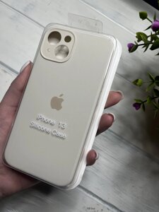 Чохол на iPhone (Айфон) 13 квадратні борти silicone case full camera на apple