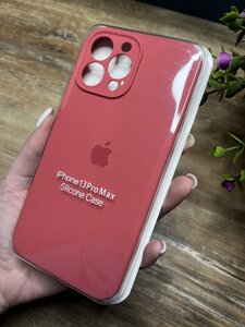 Чохол на iPhone (Айфон) 13 Pro Max квадратні борти silicone case full camera на apple