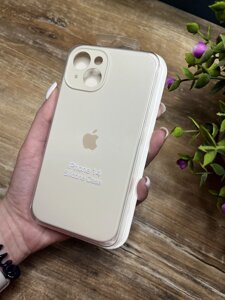 Чохол на iPhone (Айфон) 14 квадратні борти silicone case full camera на apple