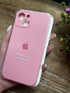 Чохол на iPhone (Айфон) 14 квадратні борти silicone case full camera на apple