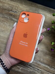 Чохол на iPhone (Айфон) 14 квадратні борти silicone case full camera на apple