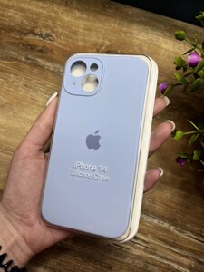 Чохол на iPhone (Айфон) 14 квадратні борти silicone case full camera на apple