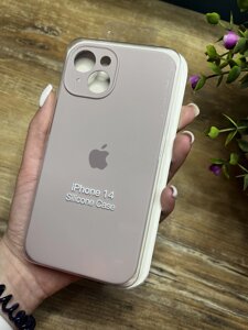 Чохол на iPhone (Айфон) 14 квадратні борти silicone case full camera на apple