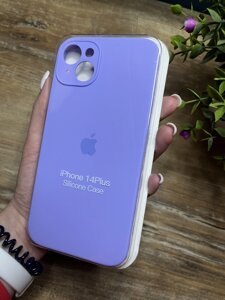 Чохол на iPhone (Айфон) 14 Plus квадратні борти silicone case full camera на apple