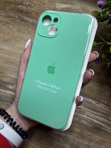 Чохол на iPhone (Айфон) 14 Plus квадратні борти silicone case full camera на apple