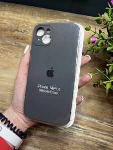 Чохол на iPhone (Айфон) 14 Plus квадратні борти silicone case full camera на apple