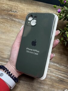 Чохол на iPhone (Айфон) 14 Plus квадратні борти silicone case full camera на apple