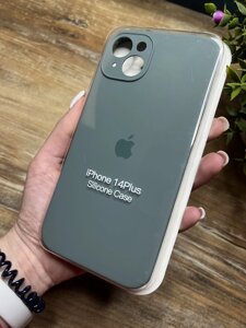 Чохол на iPhone (Айфон) 14 Plus квадратні борти silicone case full camera на apple